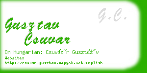 gusztav csuvar business card